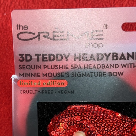 NWOT-Limited Addition, Disney Minnie Mouse Spa Headband. Red  sequins, 3D Bow, - Picture 4 of 7